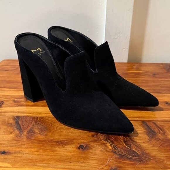 Black Leather Loafer Mule - Picture 2 of 4